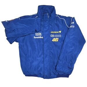 Vintage YAMAHA Men's XL Jacket Moto GP VR46 Embroidered Racing Zip Up Softshell